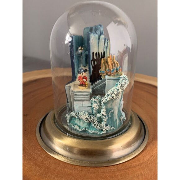 Goebel 1990 Disney Fantasia Living Brooms Glass Dome Figurine with Mickey Mouse